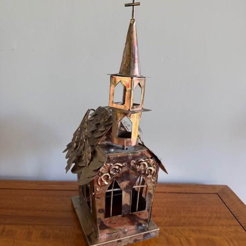 Vintage Copper and tin Church Music Box